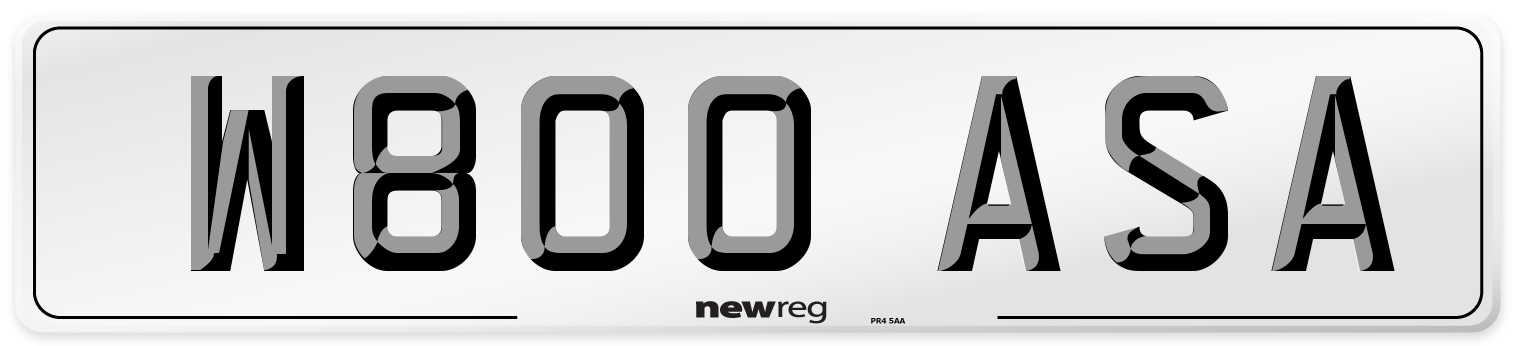 W800 ASA Number Plate from New Reg